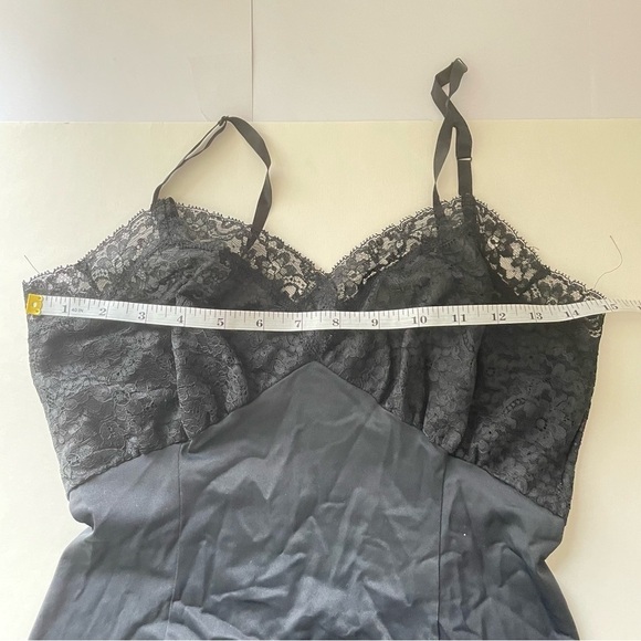 Vintage Black Lace Night Dress Slip - Picture 7 of 8